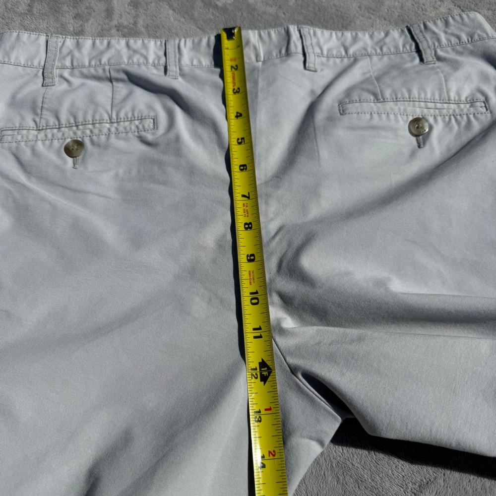 Peter Millar Mens 37 Gray Flat Front Cotton Blend Stretch Chino Shorts 8 Inseam - Picture 11 of 14